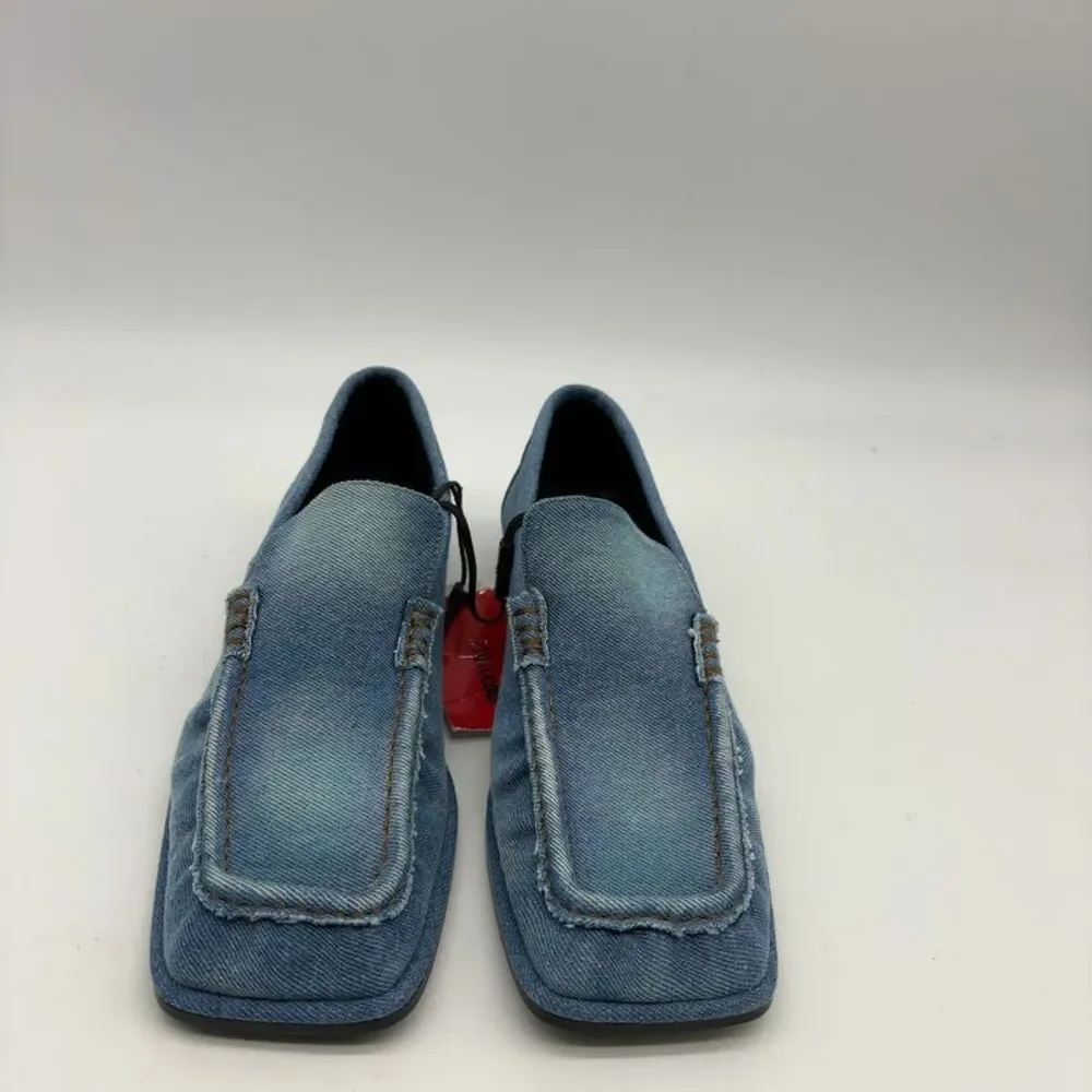 Zara Denim Loafers in Light Blue